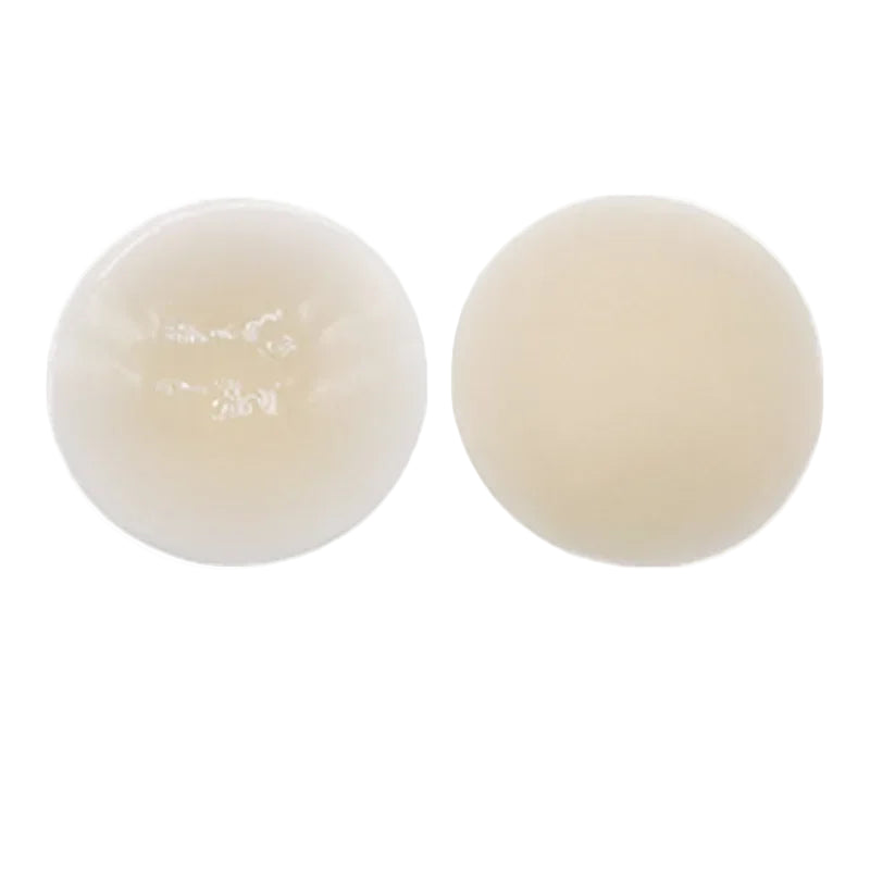 Two beige-colored cosmetic products on a white background